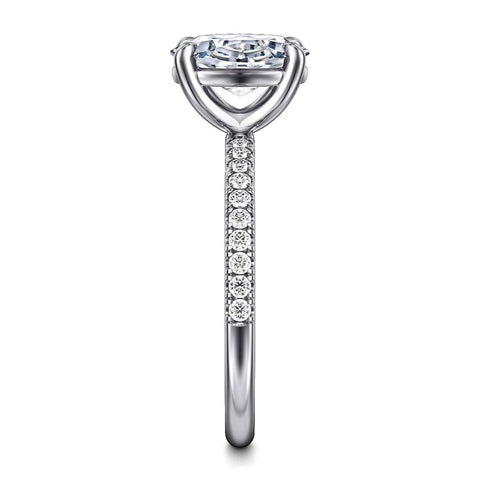 Gabriel & Co. 14K White Gold Oval Pave Diamond Engagement Ring Mounting