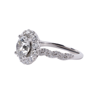 14k White Gold 1.52ct Round Diamond Halo Engagement Ring