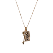 14k Yellow Gold & Diamond Charm Necklace - .03cttw