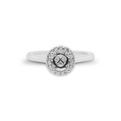 14k White Gold Diamond Semi-Mount Engagement Ring - 0.14cttw