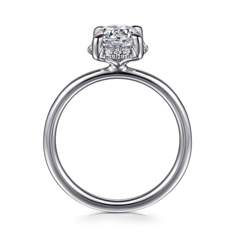 Gabriel & Co. 14K White Gold Round Hidden Halo Diamond Engagement Ring Mounting