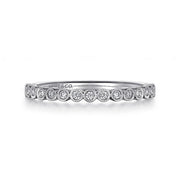 Gabriel & Co. 14k White Gold Bezel Set Diamond Band