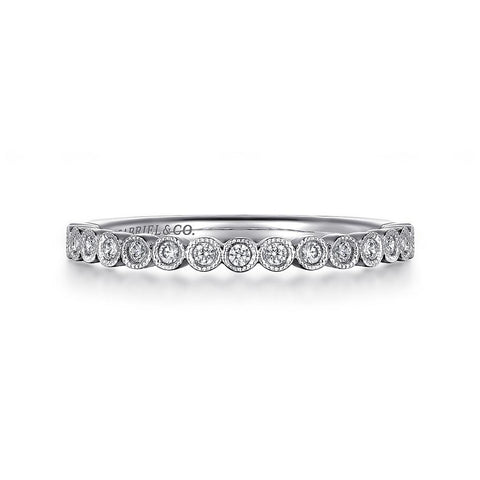 Gabriel & Co. 14k White Gold Bezel Set Diamond Band