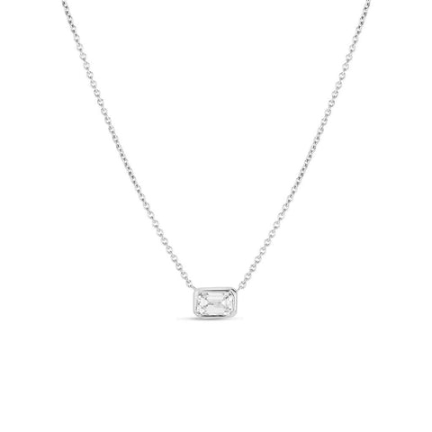 Roberto Coin 18k Emerald Cut Diamond Necklace