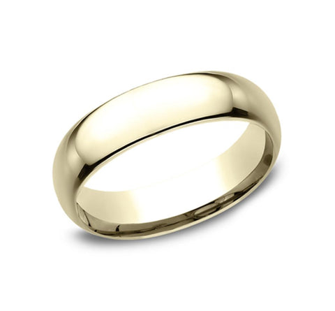 14k Yellow Gold 6mm Light Comfort Fit Band
