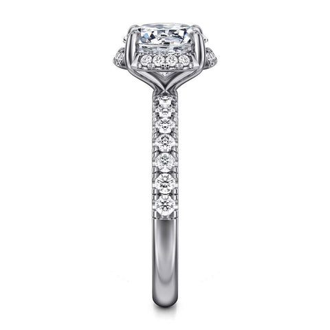 Gabriel & Co. Talisa -14K White Gold Round Hidden Halo Diamond Engagement Ring