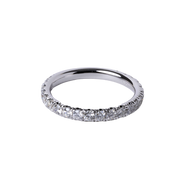 14k White Gold Shared Prong Diamond band - .87cttw