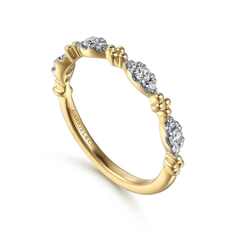 14k Yellow Gold Bujukan Diamond Marquise Ring - .19cttw