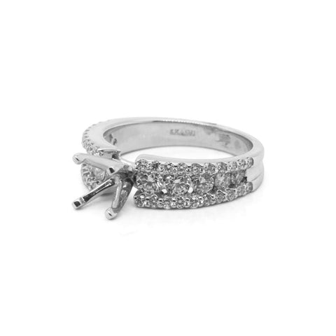 14k White Gold Semi-Mount Engagement Ring