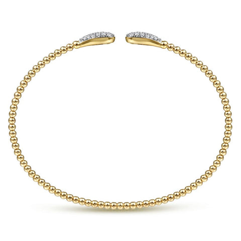 Gabriel & Co. 14K Yellow Gold Bujukan Diamond Teardrop Bangle