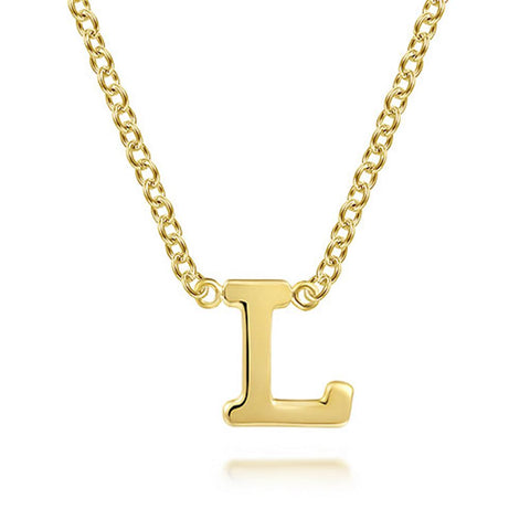 Gabriel & Co 14K Yellow Gold "L" Necklace