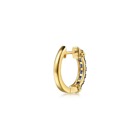 Gabriel & Co. 14k Yellow Gold Blue Sapphire Huggie Hoop Earrings - .46cttw