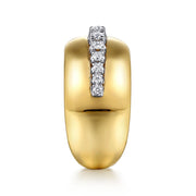 Gabriel & Co. 14k Yellow Gold & Diamond Wide Band - .27cttw