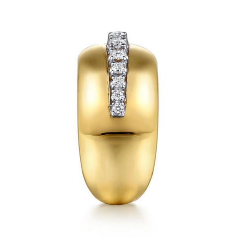 Gabriel & Co. 14k Yellow Gold & Diamond Wide Band - .27cttw