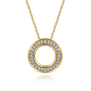Gabriel & Co. 14k Yellow Gold Diamond Circle Necklace - .31cttw