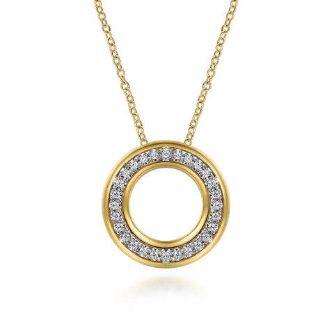 Gabriel & Co. 14k Yellow Gold Diamond Circle Necklace - .31cttw