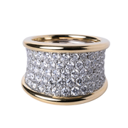 14k Yellow and White Gold Pave Diamond Ring - 2.88cttw