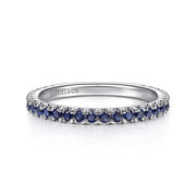 Gabriel & Co. 14k White Gold Blue Sapphire Stackable Ring