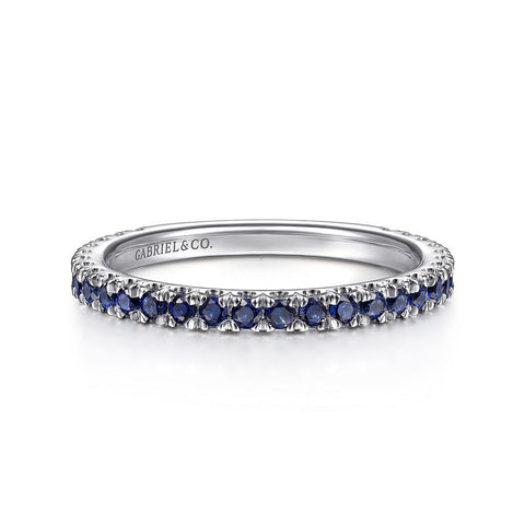 Gabriel & Co. 14k White Gold Blue Sapphire Stackable Ring