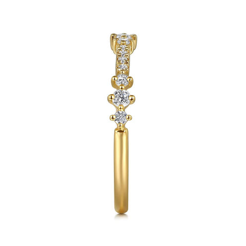 Gabriel & Co. 14k Yellow Gold Alternating Diamond Ring - .23cttw
