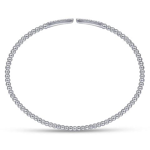 Gabriel & Co. 14k White Gold Bujukan Diamond Open Cuff Bracelet - .26cttw