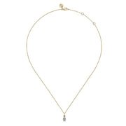 Gabriel & Co. 14k Yellow Gold Bujukan Diamond Teardrop Necklace - .26cttw