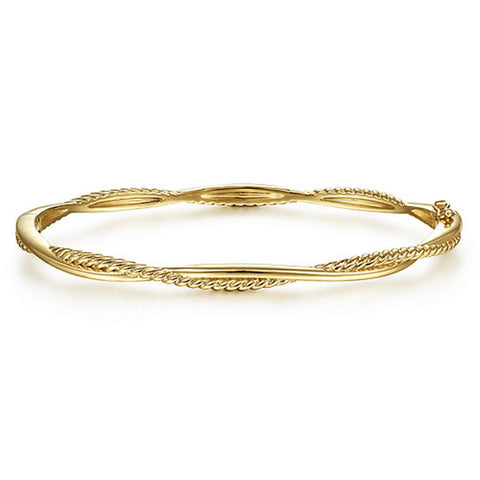Gabriel & Company 14K Yellow Gold Twisted Rope Bangle Bracelet