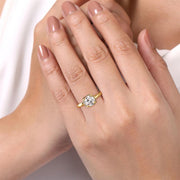 Gabriel & Co. Deedie - 14K Yellow Gold Round Diamond Engagement Ring