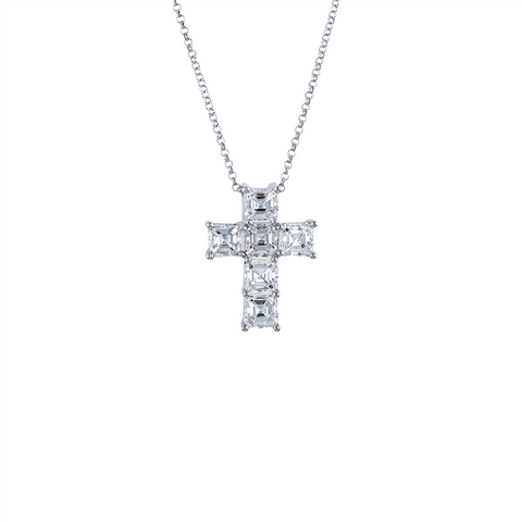 Asscher-cut Diamond Pendant & Chain. Certified Diamond | 06-05912