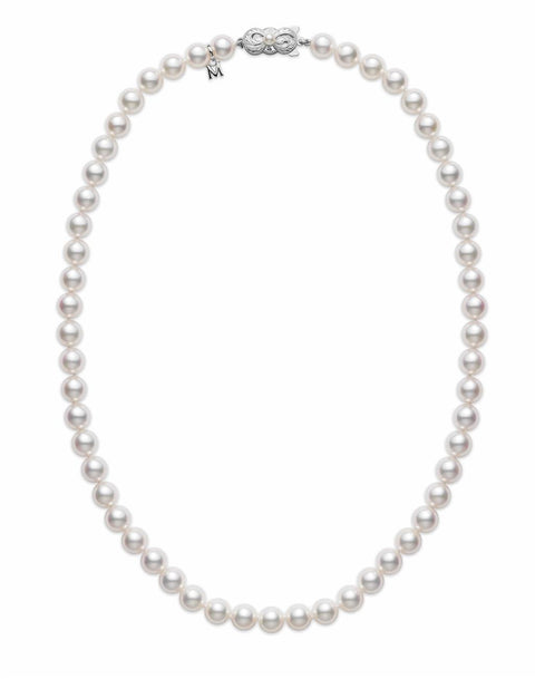 Mikimoto 14" Pearl Strand with an 18k White Gold Clasp