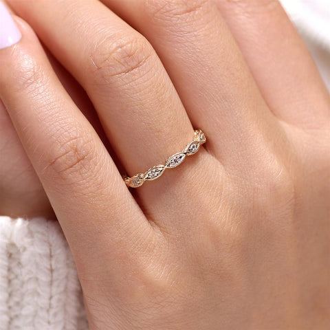 Gabriel & Co. 14k Yellow Gold Bujukan Diamond Marquise Ring - .10cttw