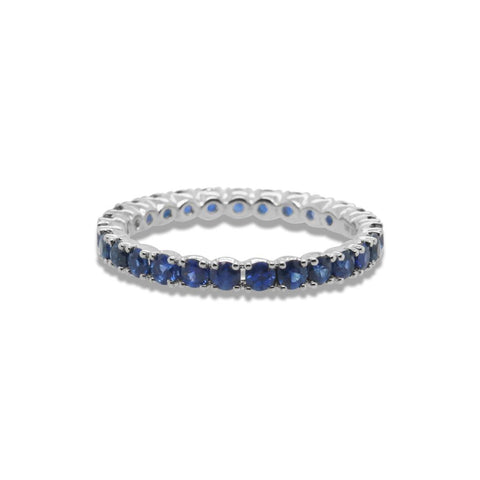 18k White Gold Band With Sapphires