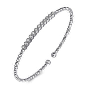 Gabriel & Co. 14K White Gold Bujukan Bead Diamond Bangle