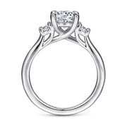 Gabriel & Co 14K White Gold Round 3 Stone Diamond Engagement Setting