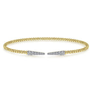 Gabriel & Co. 14k Yellow Gold Bujukan Diamond Open Cuff Bracelet - .26cttw