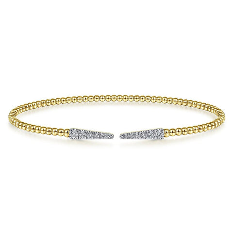 Gabriel & Co. 14k Yellow Gold Bujukan Diamond Open Cuff Bracelet - .26cttw