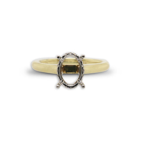18k Two-Tone Solitaire Engagement Ring Mounting