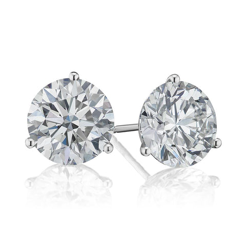 2.30TCW Three Prong Round Diamond Studs