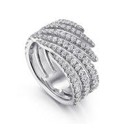 Gabriel & Co. 14k White Gold Spikes Bypass Ladies Ring - 1.20cttw