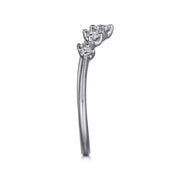 Gabriel & Co Rouix - 14K White Gold Curved Diamond Anniversary Band - 0.17 ct