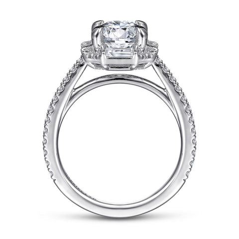 Gabriel & Co. Ryland - 18k White Gold Octagonal Halo Round Diamond Engagement Setting
