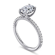 Gabriel & Co. 14K White Gold Oval Pave Diamond Engagement Ring Mounting