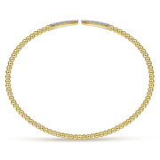 Gabriel & Co. 14k Yellow Gold Bujukan Diamond Open Cuff Bracelet - .26cttw