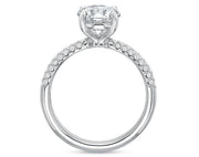 18k White Gold Modern Classics 3 Row Pave Diamond Engagement Ring Mounting