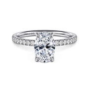 Gabriel & Co. 14K White Gold Oval Pave Diamond Engagement Ring Mounting