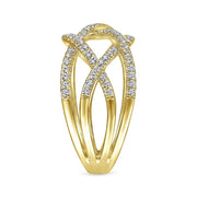 Gabriel & Co. 14k Yellow Gold Layered Diamond Grid Ring - .50cttw