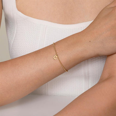 Gabriel & Co. 14k Yellow Gold Bujukan C Initial Bracelet