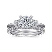 Gabriel & Co 14K White Gold Round 3 Stone Diamond Engagement Setting