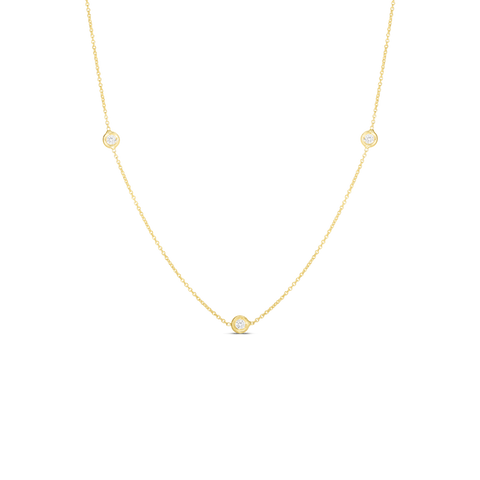 Roberto Coin 18k Yellow Gold Diamond By The Inch Necklace - .15cttw