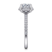 Gabriel & Co. Suede -14K White Gold Round Hidden Halo Diamond and 1.7mm Shank